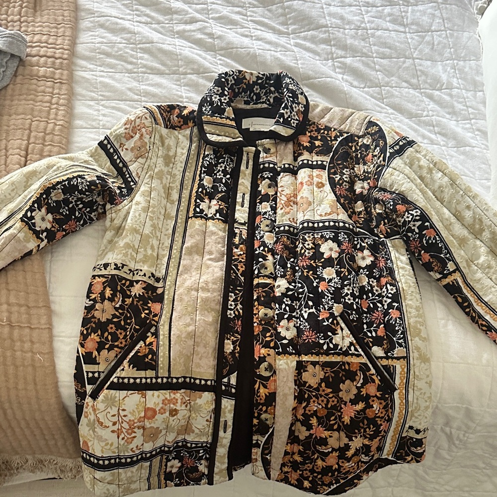 Anthropologie Multicolor Patchwork Puffer Jacket - image 1
